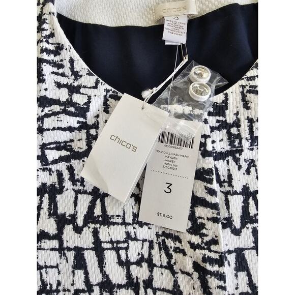 Chico's Hayden Blazer Jacket Women's Size 3/XL Navy Blue NWT - Picture 8 of 11